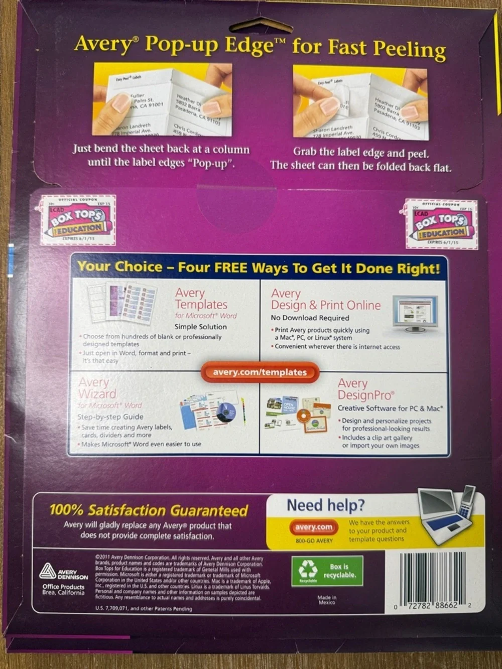 Avery 5162 Clear Easy Peel Address Labels 532 Labels 3 packs Sealed 1 Pack Open